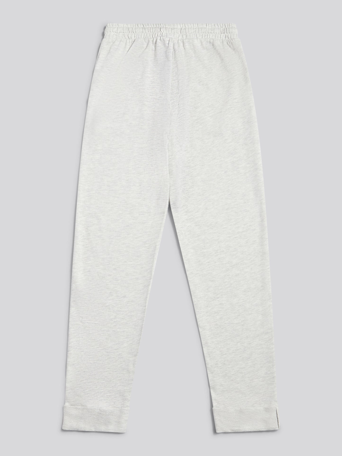 Womens Tonal Double Horsemen Roll Cuff Jogger in Light Grey Marl WUP