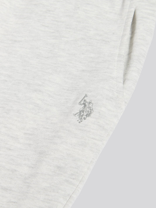 Womens Tonal Double Horsemen Roll Cuff Jogger in Light Grey Marl WUP