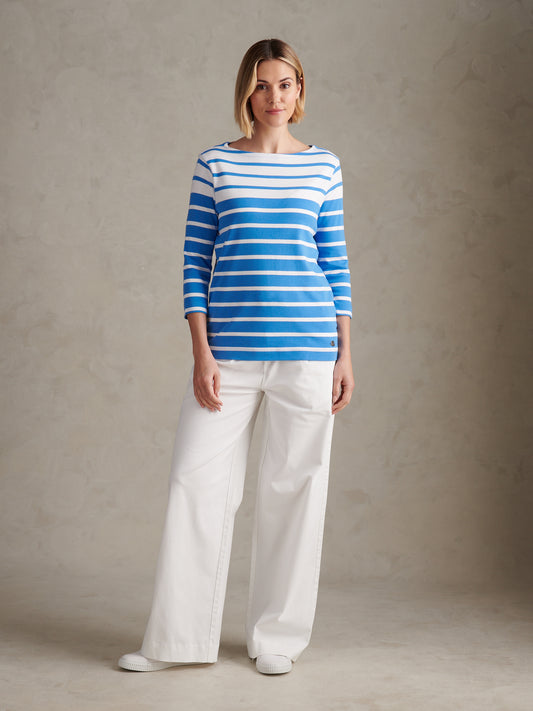 Womens Gradient Stripe Boatneck T-Shirt Regatta Blue