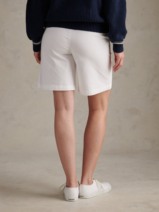 Womens Longline Chino Shorts Bright White