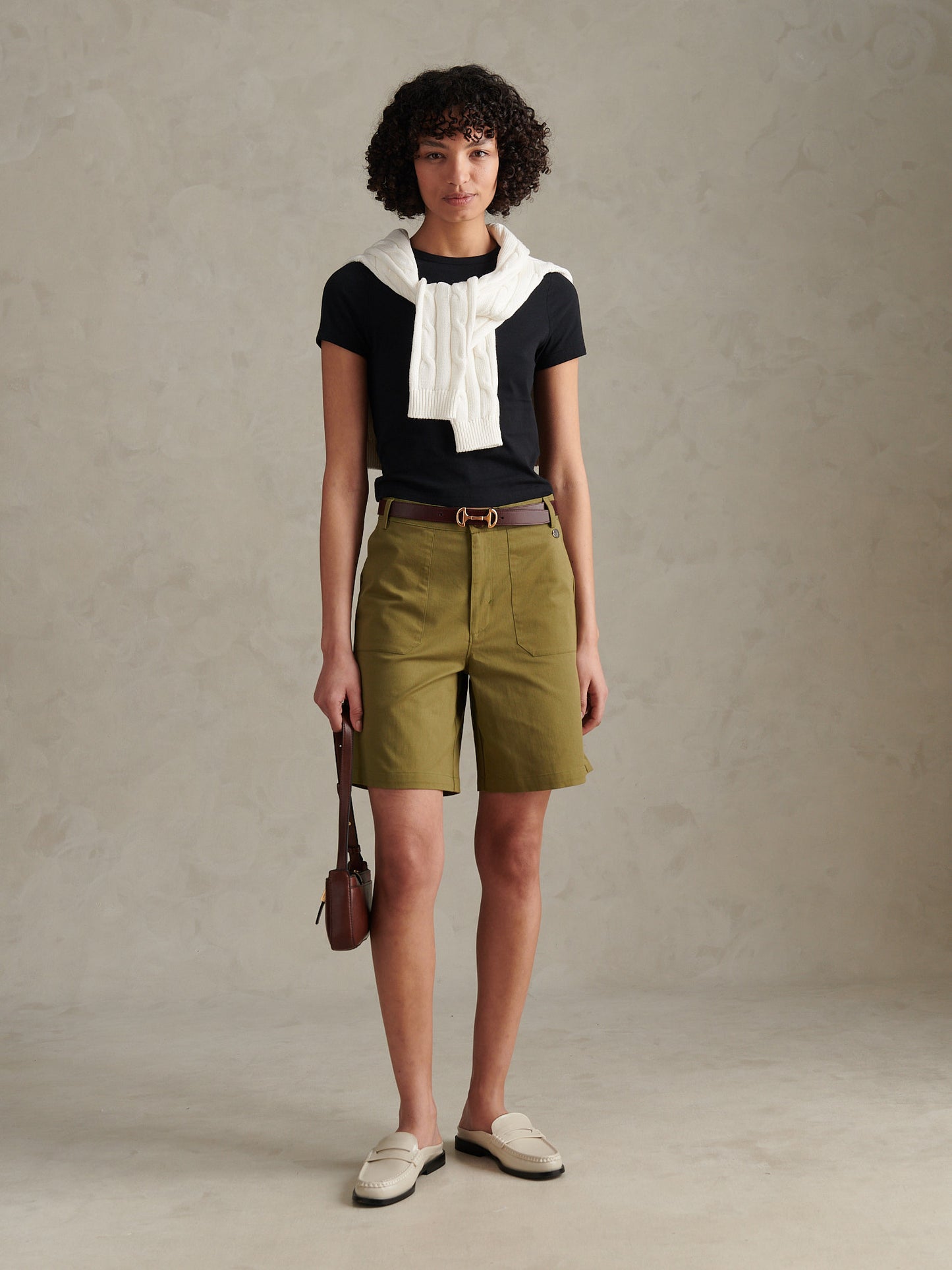 Womens Longline Chino Shorts Capulet Olive