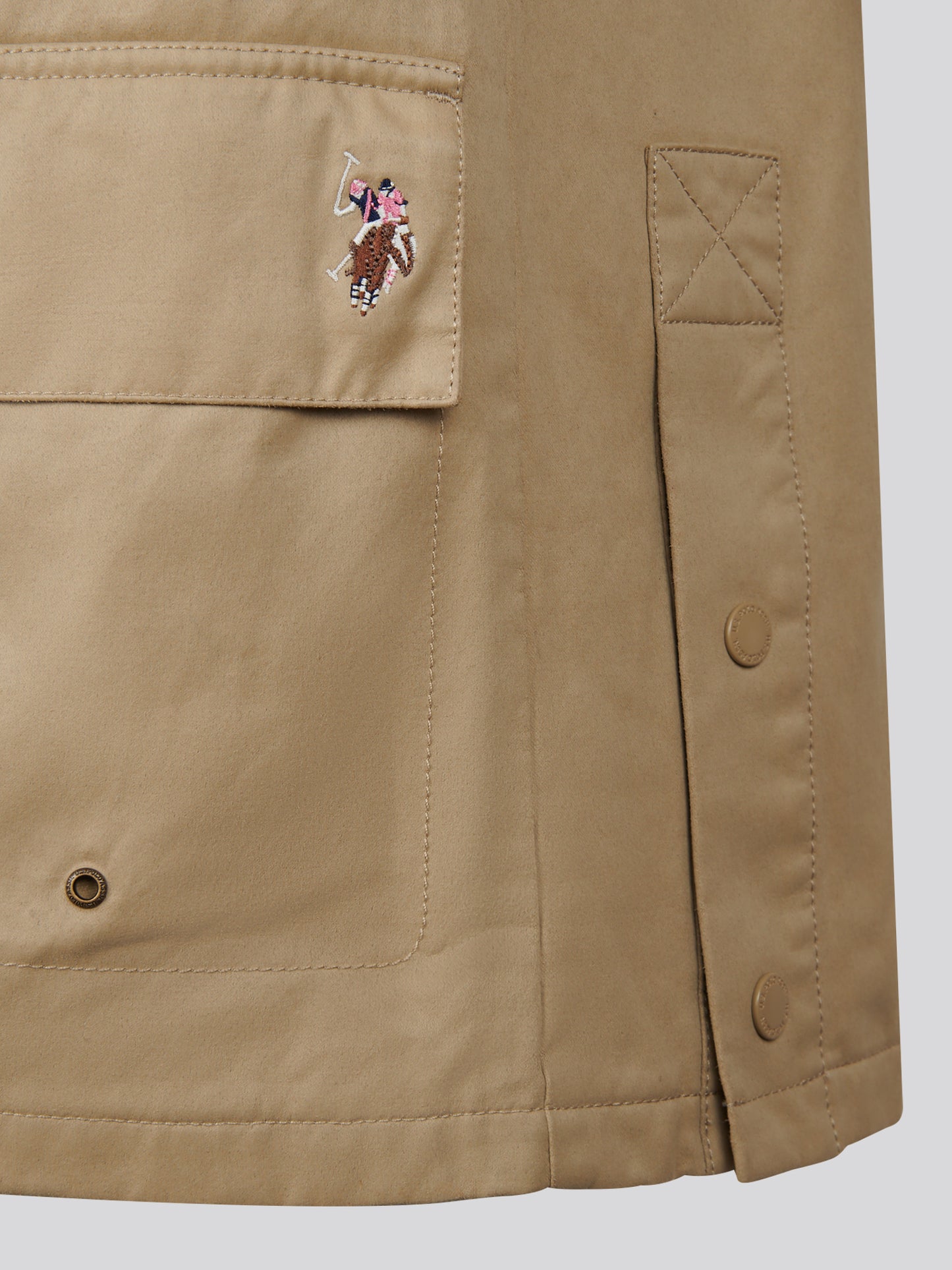 Womens Waxed Cotton Short Parka Trench Coat