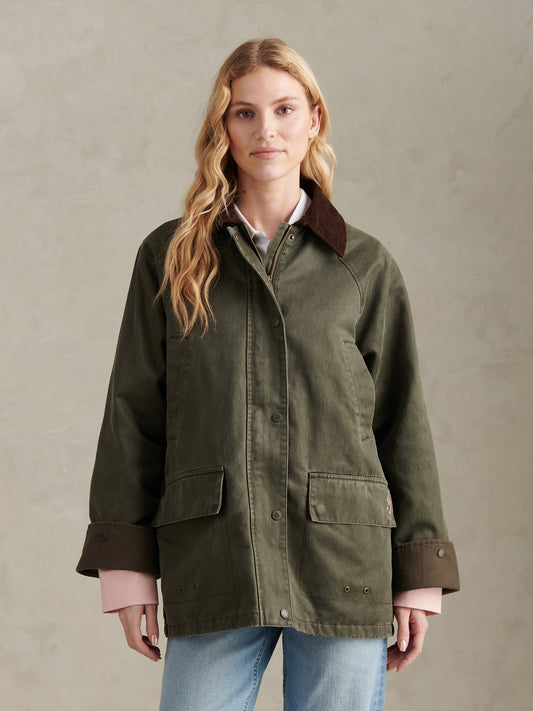 Womens Waxed Cotton Short Parka Chimera