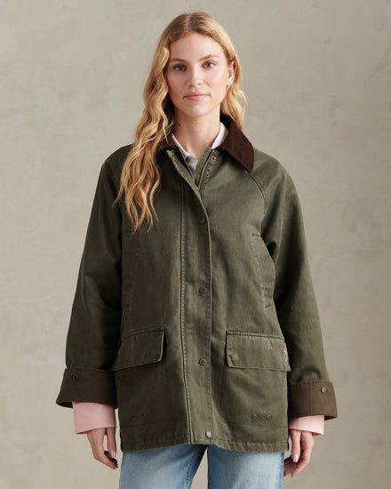 Womens Waxed Cotton Short Parka Chimera