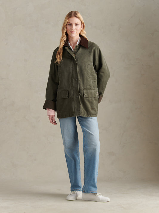 Womens Waxed Cotton Short Parka Chimera