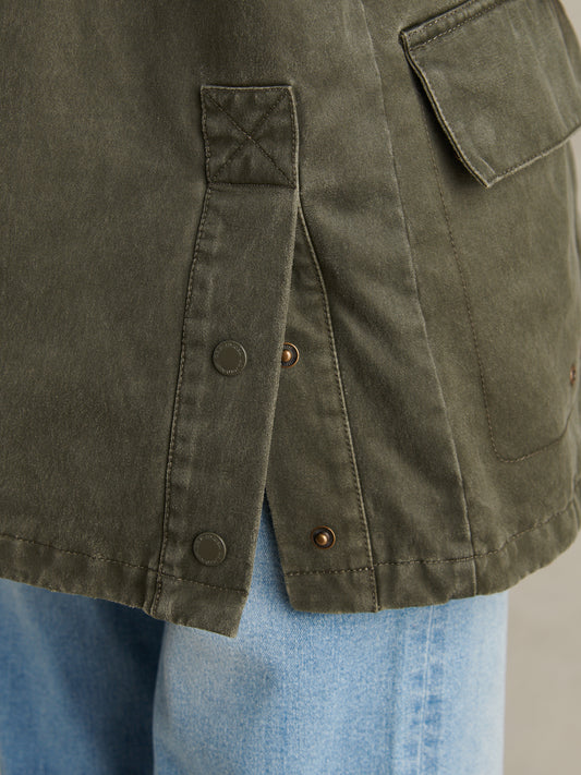 Womens Waxed Cotton Short Parka Chimera