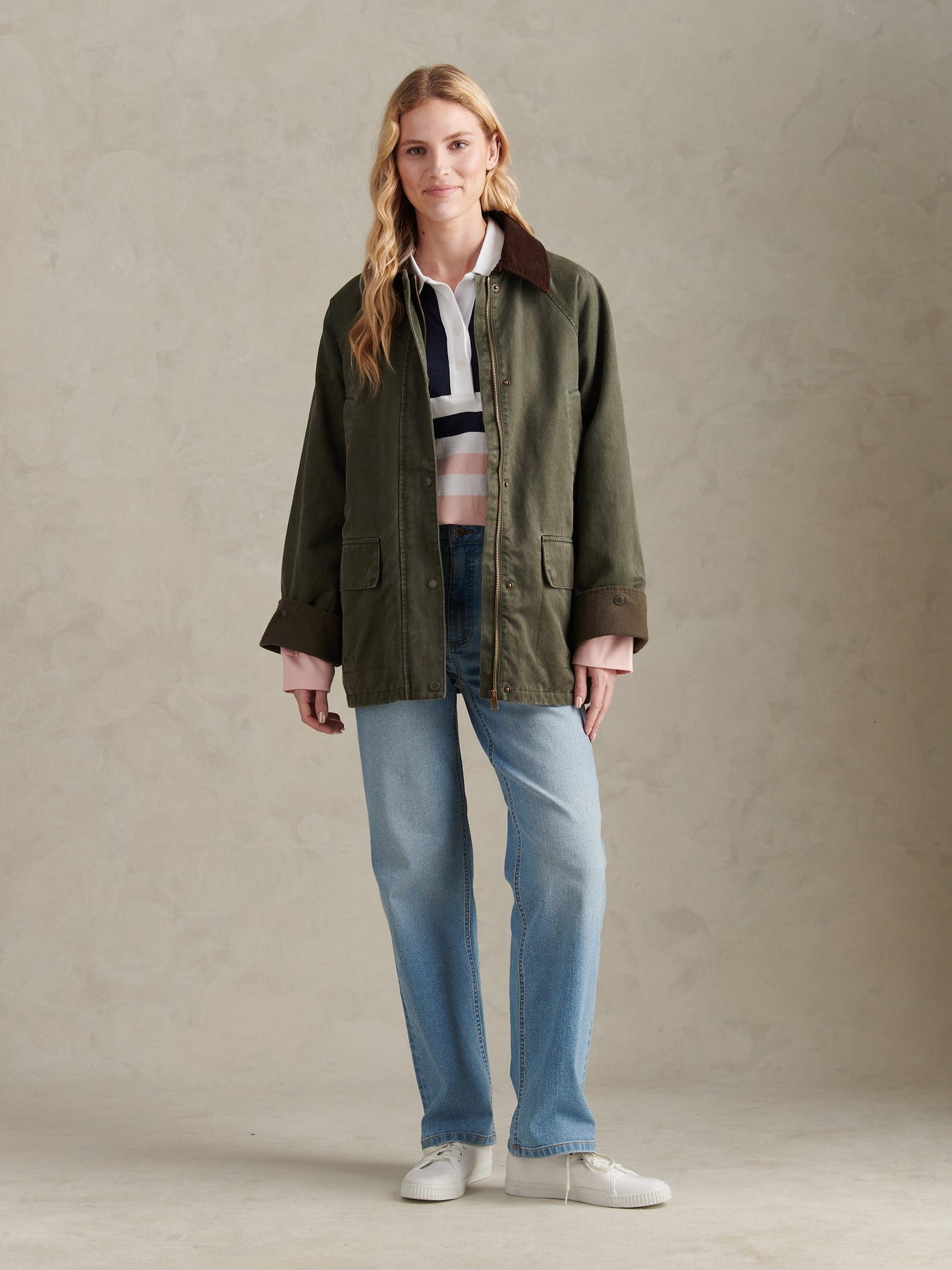Womens Waxed Cotton Short Parka Chimera