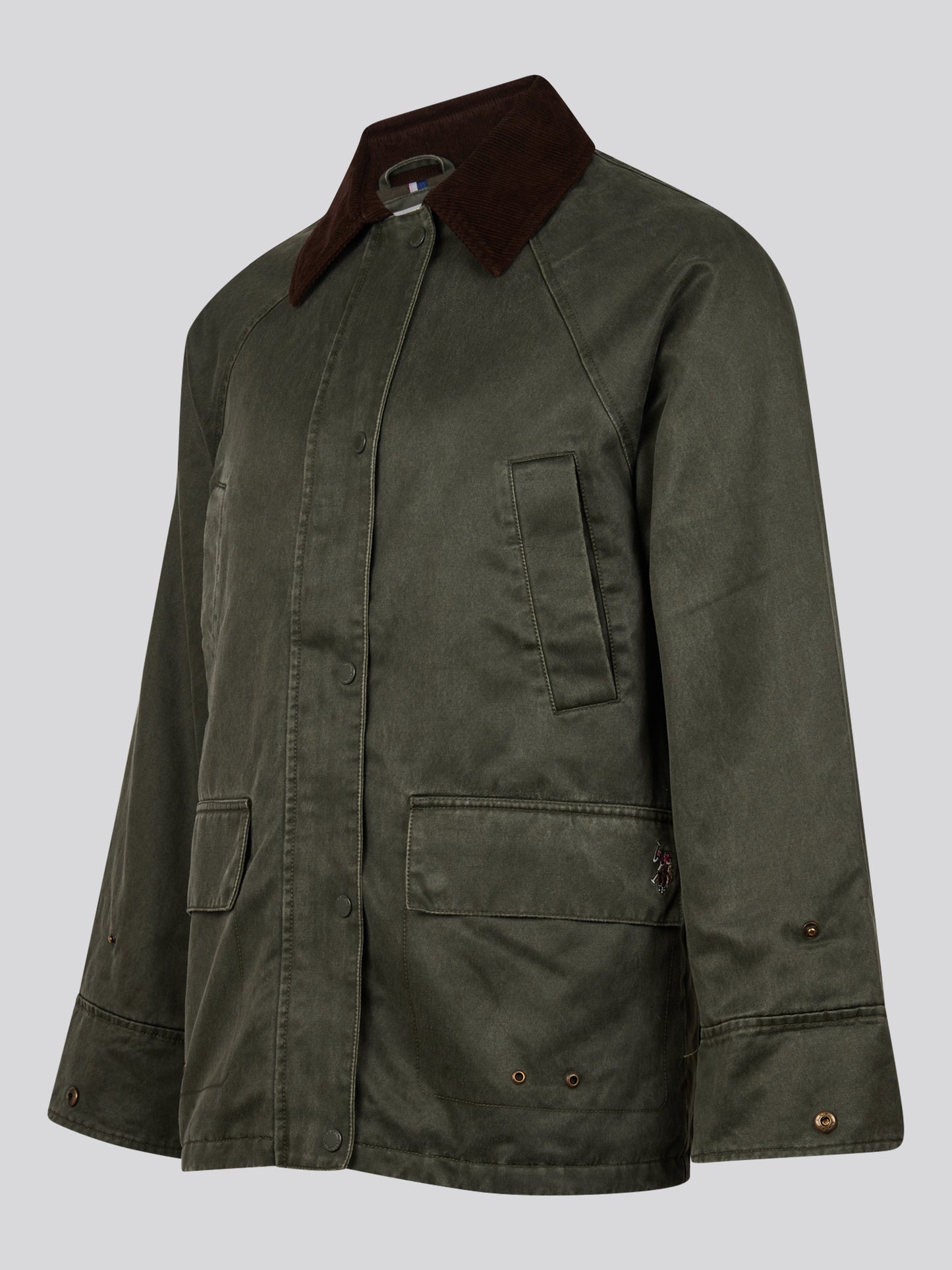 Womens Waxed Cotton Short Parka Chimera