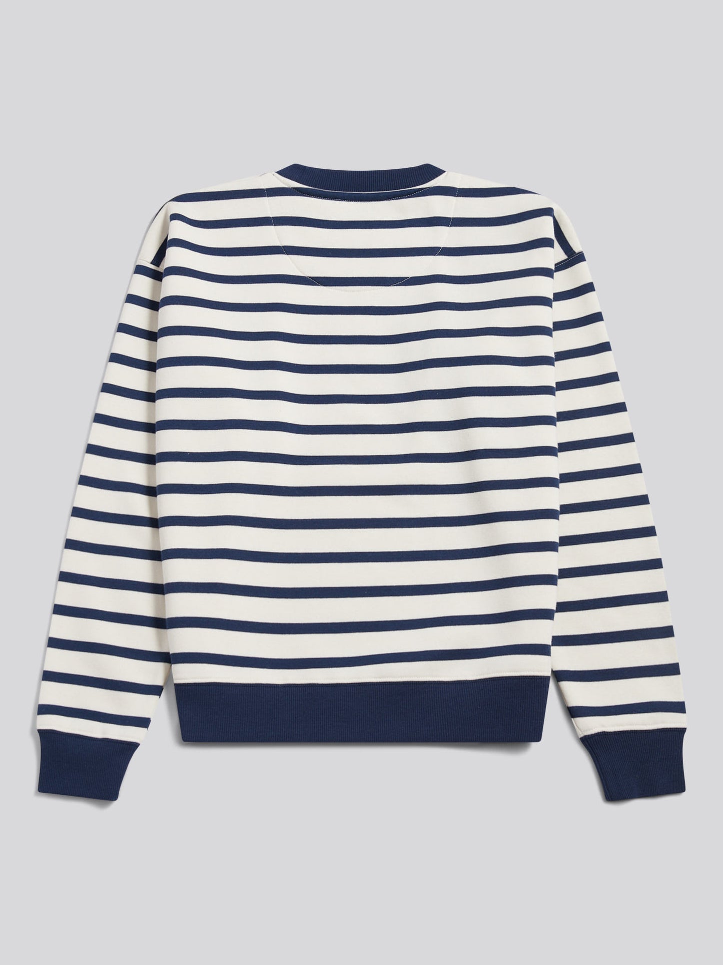 Womens Stripe Crew Neck Sweatshirt Marshmallow