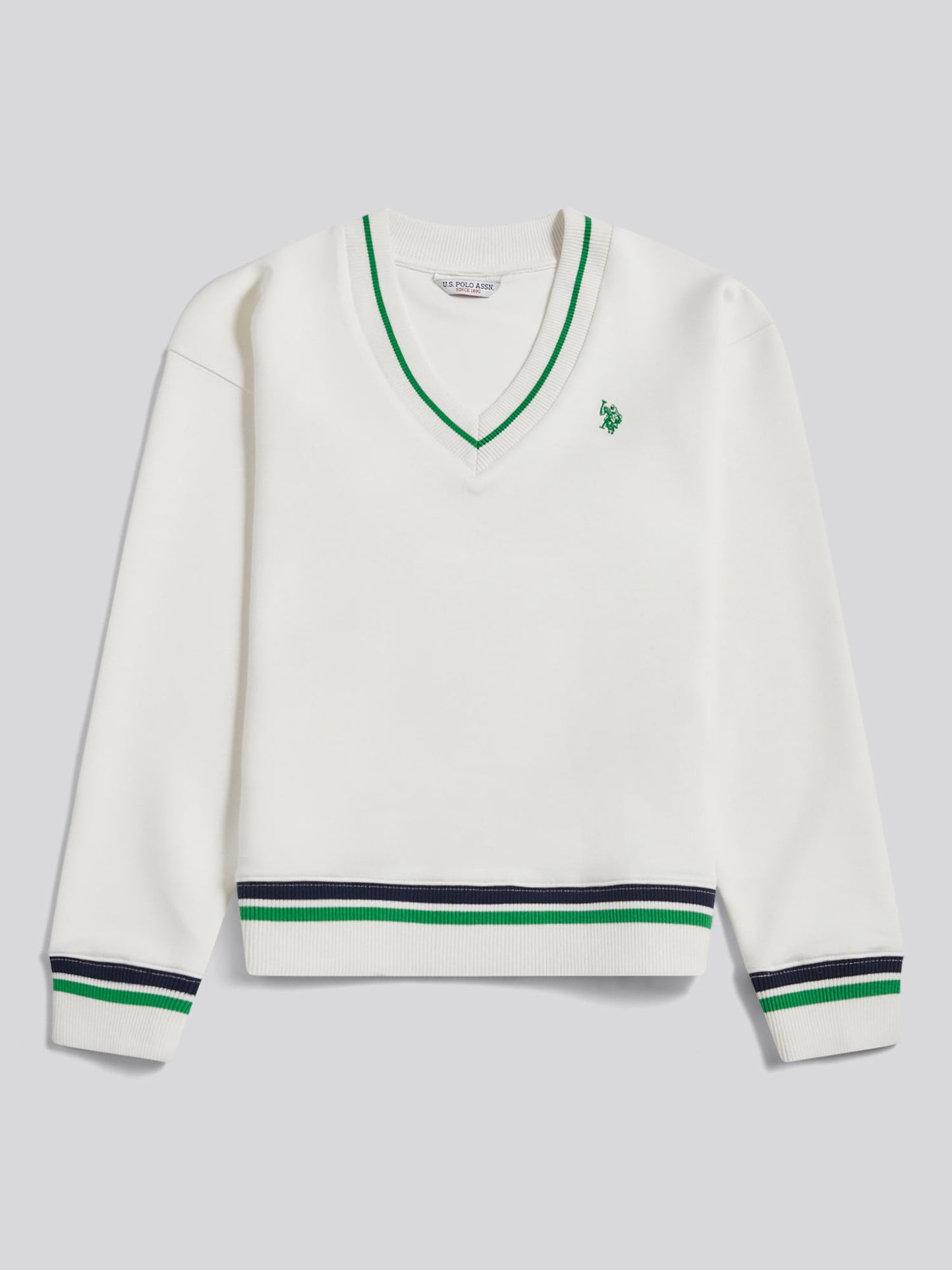 Womens Stripe Crew Neck Sweatshirt Marshmallow