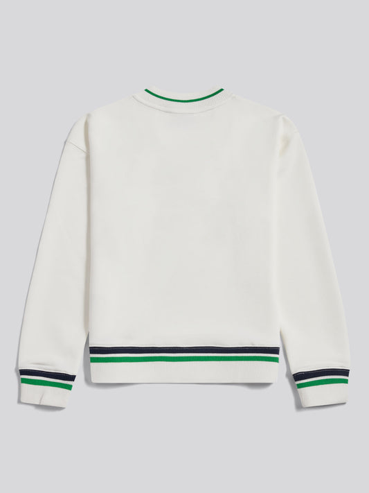 Womens Stripe Crew Neck Sweatshirt Marshmallow