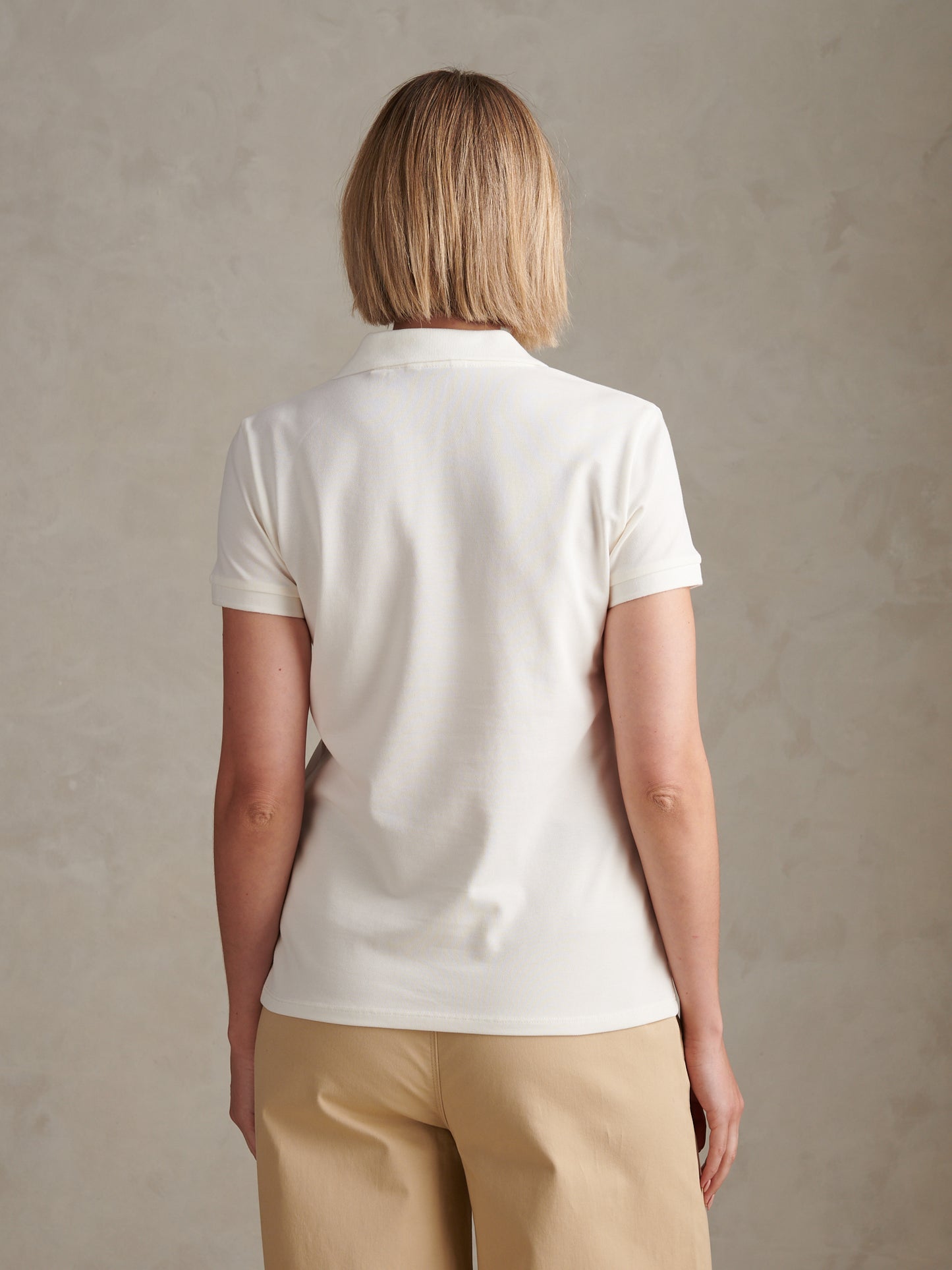 Womens Heritage Logo Pique Polo Shirt Marshmallow