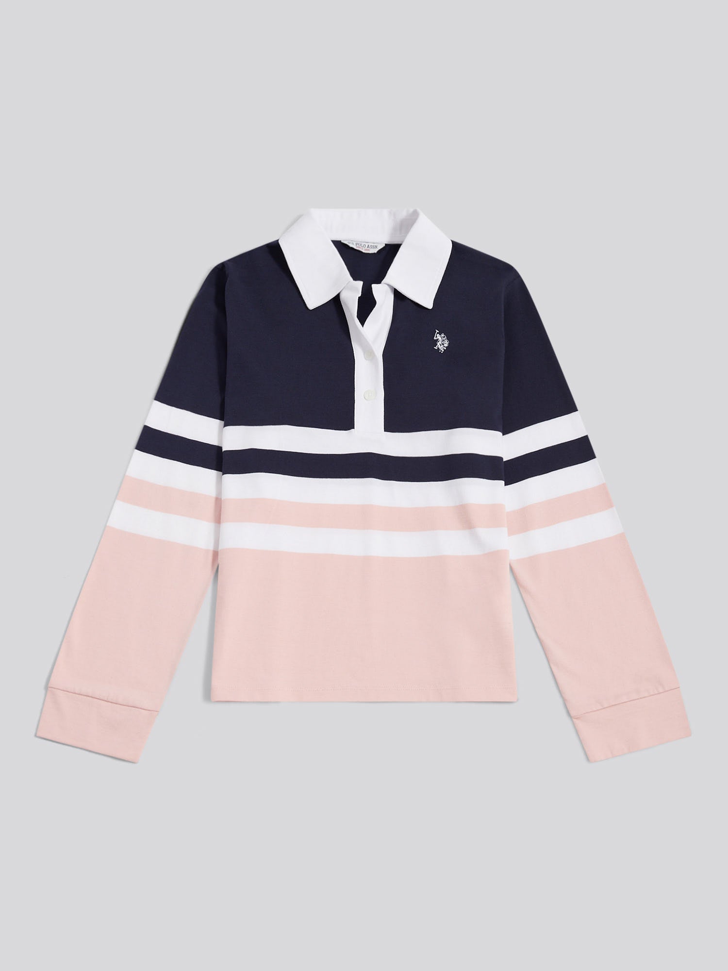 Womens Block Colour Rugby Top Crystal Rose – U.S. Polo Assn. Poland