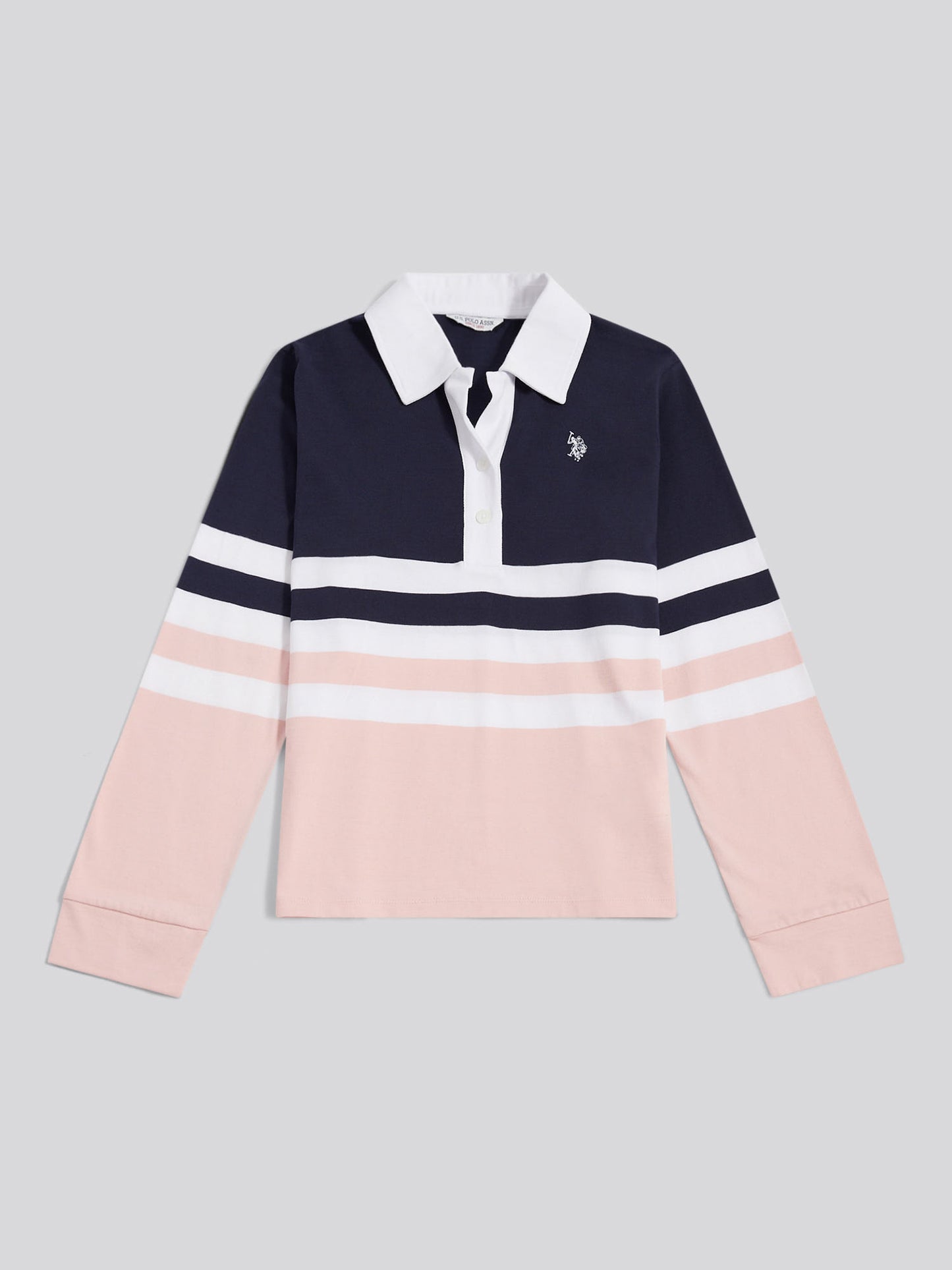 Womens Block Colour Rugby Top Crystal Rose