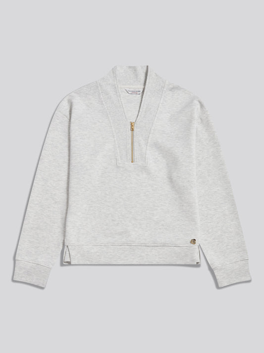Womens Half Zip Sweatshirt Light Grey Marl WUP