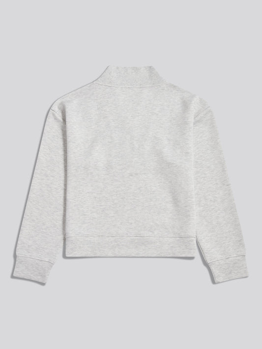 Womens Half Zip Sweatshirt Light Grey Marl WUP