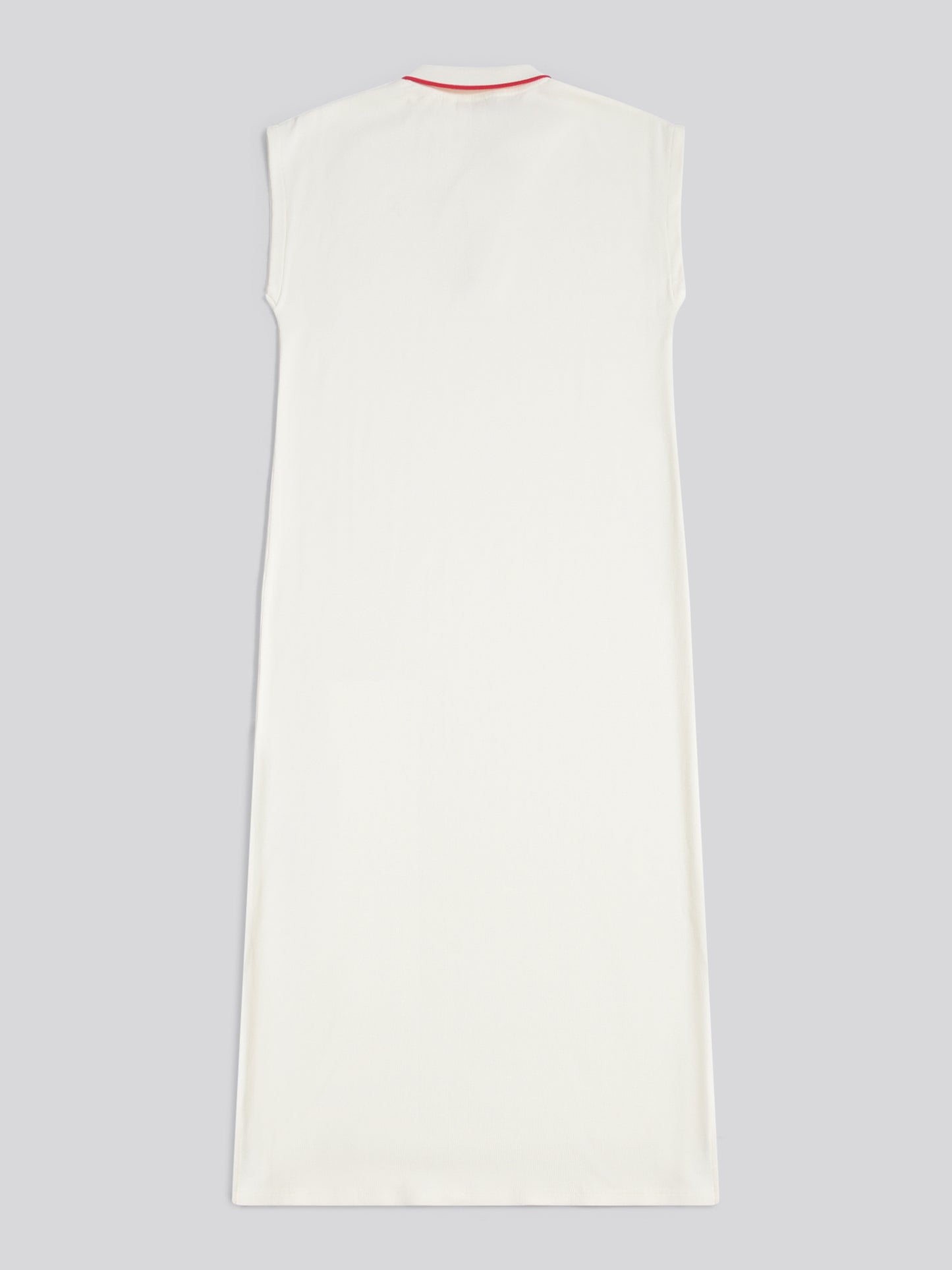 Womens Cap Sleeve Stripe Midi Polo Dress Marshmallow