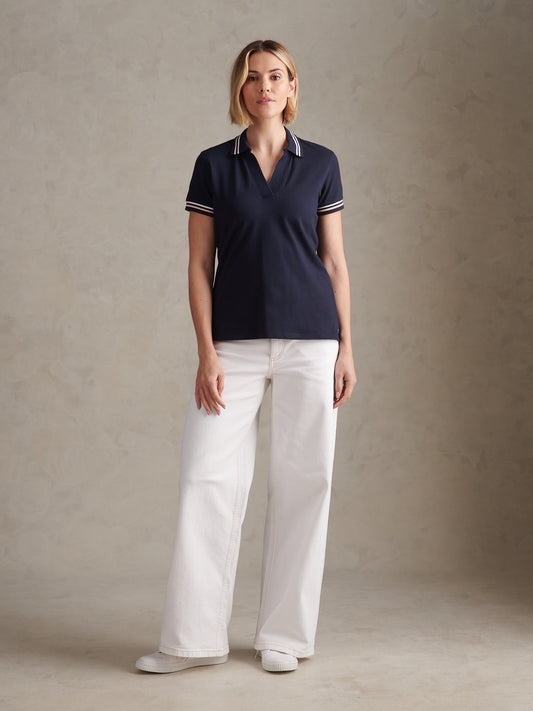Tipping Polo Top Navy Iris