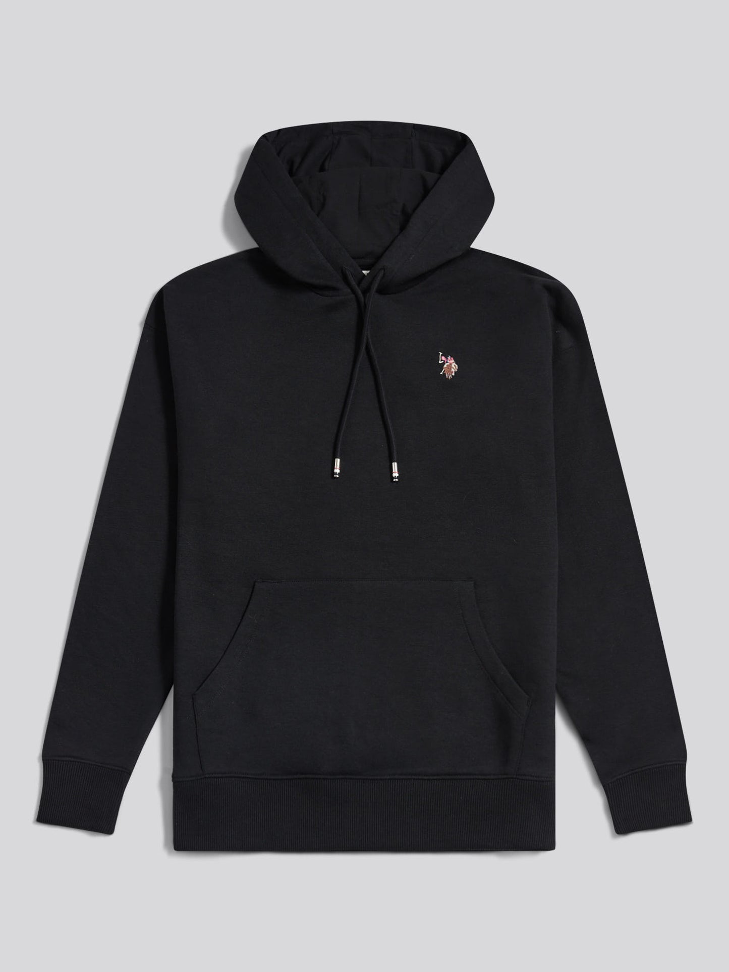Womens Double Horsemen Logo Hoodie Black