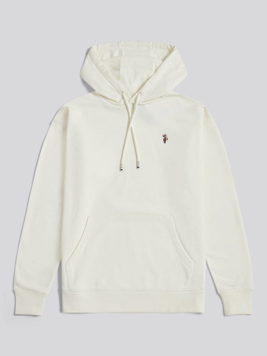 Womens Double Horsemen Logo Hoodie Marshmallow
