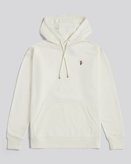 Womens Double Horsemen Logo Hoodie Marshmallow